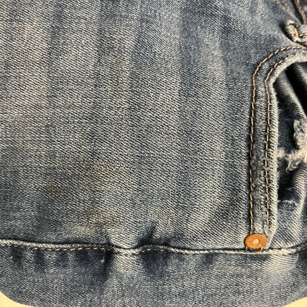 Maurice’s Women’s Edgely Distressed Blue High Rise Flare Jeans Size 2 - Picture 12 of 13